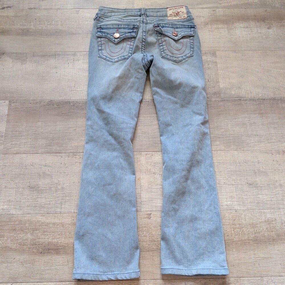 True Religion Becca Mid Rise Bootcut Jeans Womens Size 26 Light Wash Denim